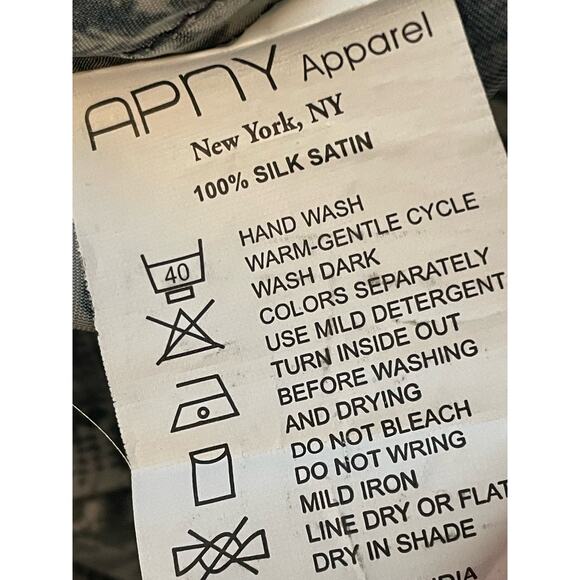 APNY Teal Geo Print Satin Silk Kurta Slip Dress size Small - Picture 5 of 9